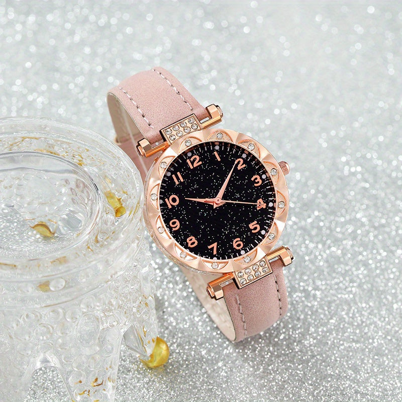 6pcs New Fashionable Round Dial Women&