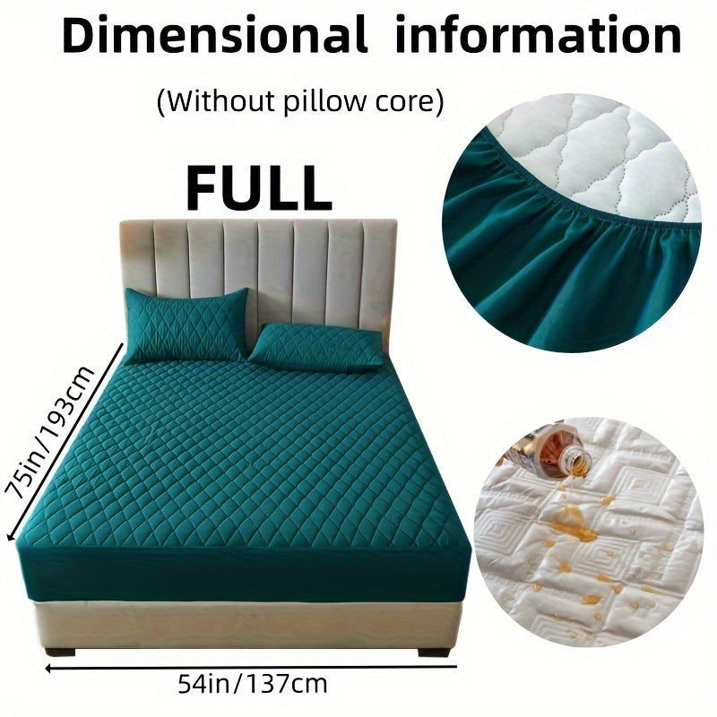 2/3pcs Set of Quilted Waterproof Bed Cover in Multiple Colors, Waterproof Mattress Protector, Bed Cover And Pillowcase Set, Non-Slip Full Coverage Bed Cover.
