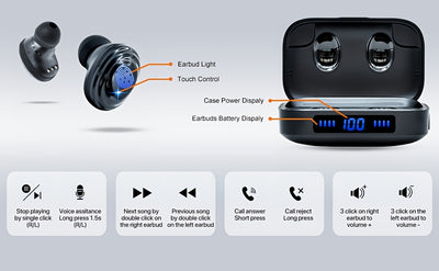 Bluetooth headphones V 5.4 version, lightweight headphones, deep bass effect, built-in microphone, clear calls, suitable for exercise.
