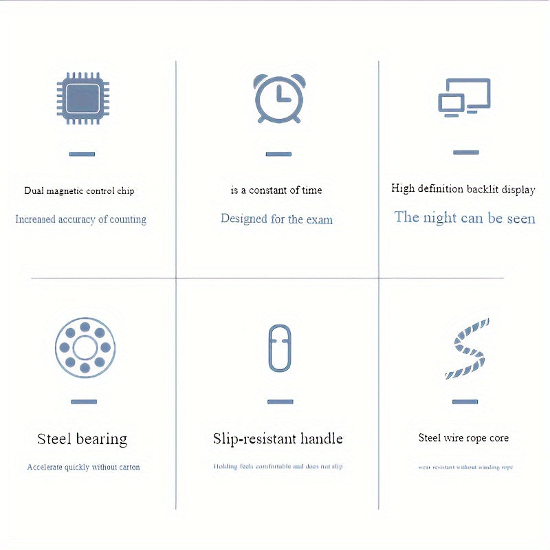 حبل القفز الذكي للياقة البدنية: قابل لإعادة الشحن عبر USB، وشاشة تقدم LED، ومقبض سيليكون متين للتمرينات لجميع الأعمار