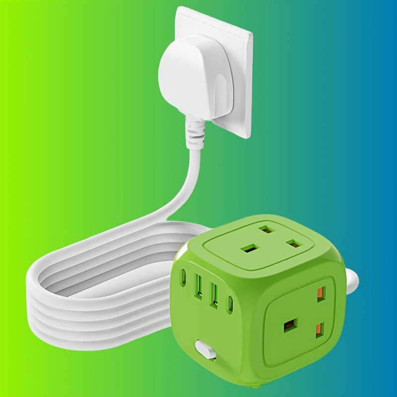 The New Multifunctional Cube-Shaped Socket Is Suitable for Travel, Home, And Office Use.