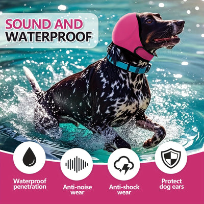 Earmuff Protection Dog Ear Muffs for Noise Reduction & Hearing Protection - Adjustable Head-Fastening Design, Breathable Soft Material for Swimming, Beach, Fireworks - Anxiety Relief & Emotional Support for Puppies & Dogs