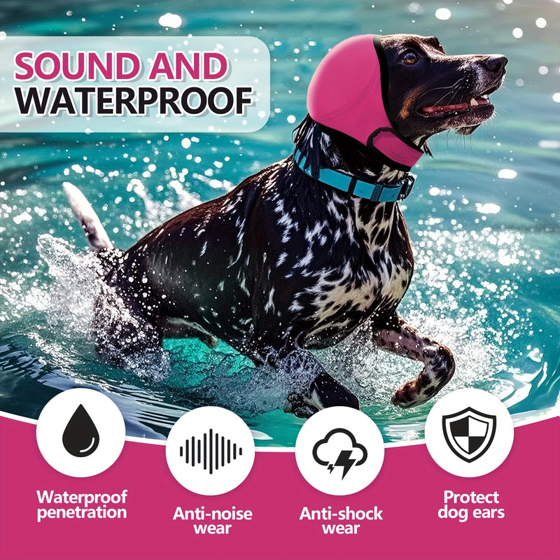 Earmuff Protection Dog Ear Muffs for Noise Reduction & Hearing Protection - Adjustable Head-Fastening Design, Breathable Soft Material for Swimming, Beach, Fireworks - Anxiety Relief & Emotional Support for Puppies & Dogs