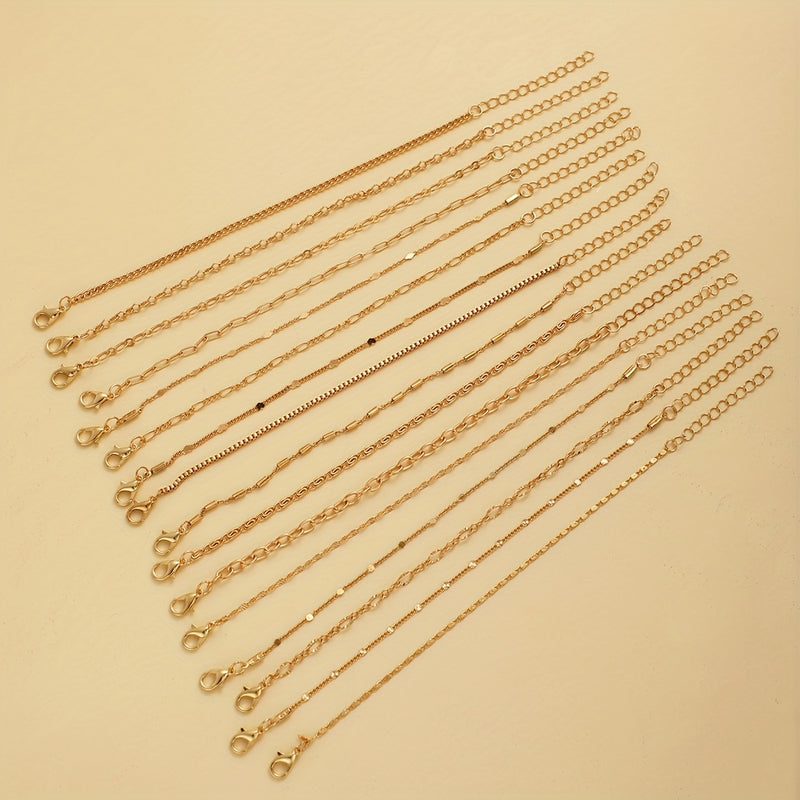 11pcs/12pcs Creative Minimalist Heart Twist Chain Bracelet Set, Stainless Steel with Artificial Crystal Accents, Versatile for Daily Wear & Parties, Valentine&