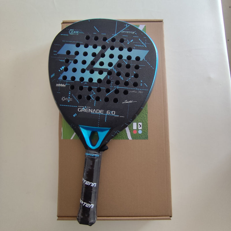 Ultra-Light High-Performance Carbon Fiber Tennis Racket - Blue, Beach & Paddleball Paddle with Ergonomic Handle for Enhanced Control and Power, Beach Paddleball Racket | Sleek Sports Racket | Durable Sports Equipment