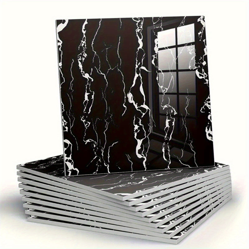 30pcs Marble Wall Stickers - Self-Adhesive Foam Panels, Thickened Design Vinyl Wallpaper for Bathroom, Living Room, Kitchen, Bedroom Renovation - Easy Peel & Stick Home Decor, Wall Stickers for Walls, Kitchen Makeover, Elegan