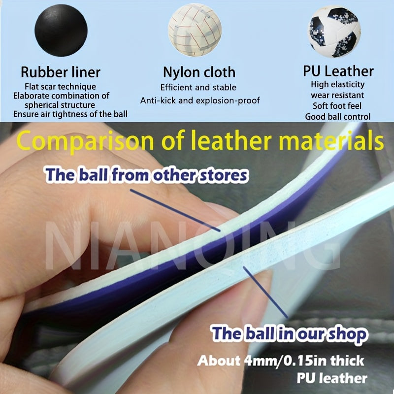 Professional No.5 Soccer Ball - Seamless Construction, Anti-Slip Texture & High Elasticity - Faux Leather Football for Training, Matches, Tournaments - Ideal for Adults, Teams, Gifts (Includes Free Ball Needle & Net) - Durabl