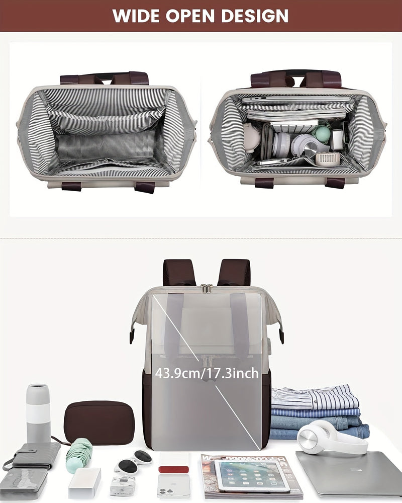 حقيبة ظهر أنيقة قابلة للتحويل للكمبيوتر المحمول للنساء - نايلون ناعم، حجرات متعددة، إغلاق بسحاب، مثالية للمدرسة والسفر والترفيه، متوفرة باللون الرمادي والوردي والأزرق والأحمر والأسود، حقيبة ظهر للمدرسة