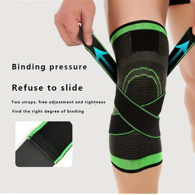 1pc Premium Breathable Compression Knee Brace - Advanced Joint Support for Sports, Gym & Hiking - Durable Protector with Enhanced Elasticity for Fitness, Weightlifting, and Mountaineering Adventures