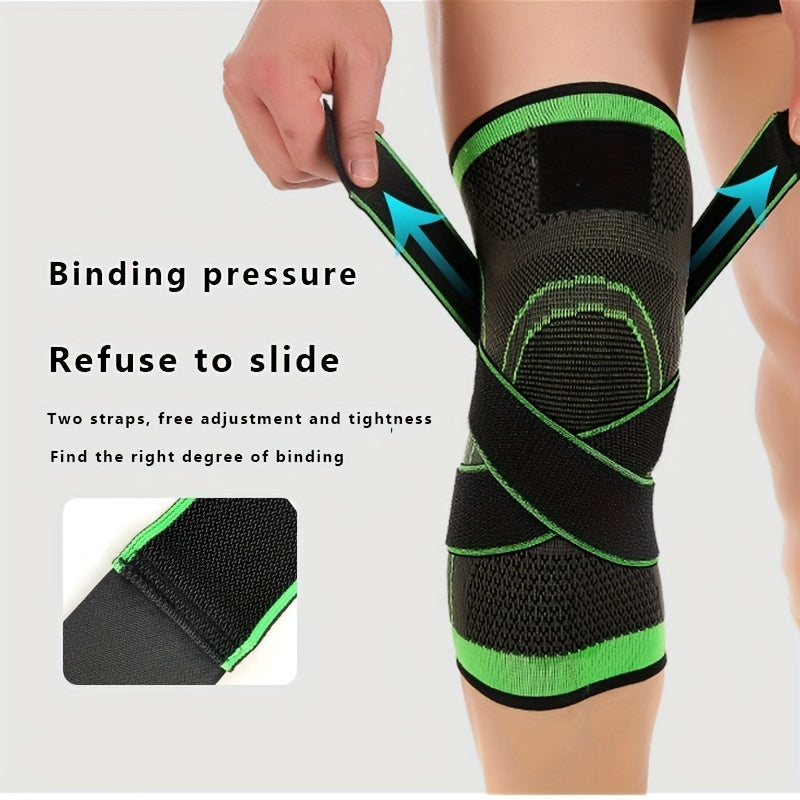 1pc Premium Breathable Compression Knee Brace - Advanced Joint Support for Sports, Gym & Hiking - Durable Protector with Enhanced Elasticity for Fitness, Weightlifting, and Mountaineering Adventures