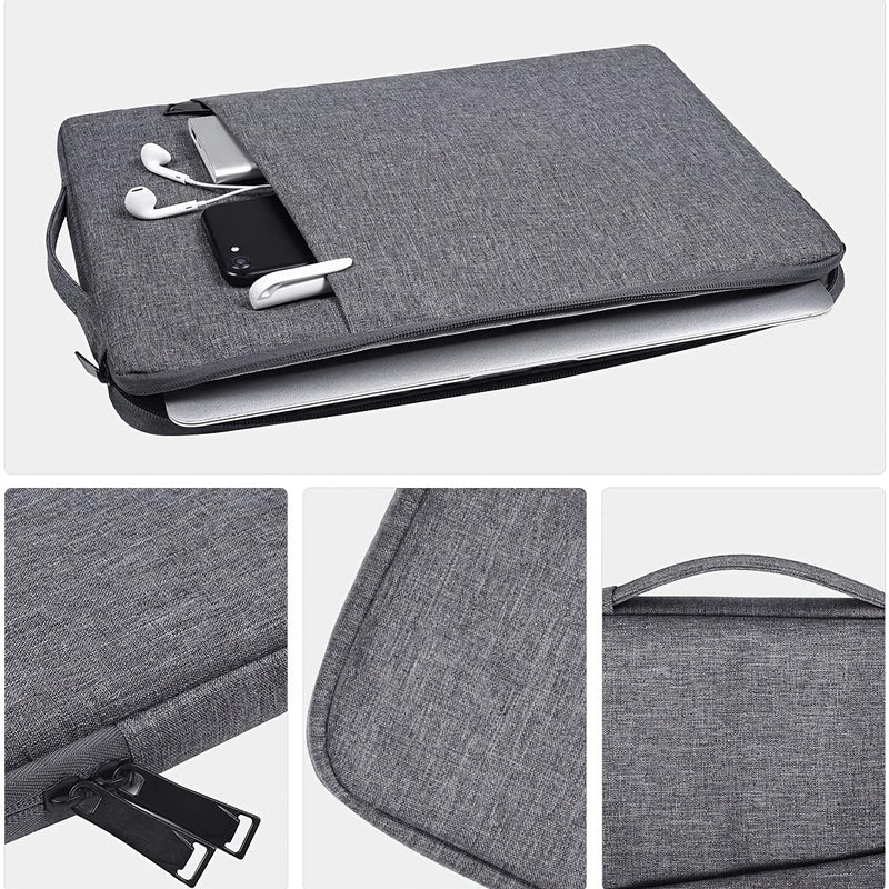 High Quality TSA-Compliant Laptop Sleeve Case with Handle for 33.02-40.64 cm MacBook Pro/Air, Dell XPS, Acer Chromebook, Lenovo & Most Laptops - Durable Nylon Fabric, Ergonomic Design, Deep Gray/Navy/Black, Laptop Bag