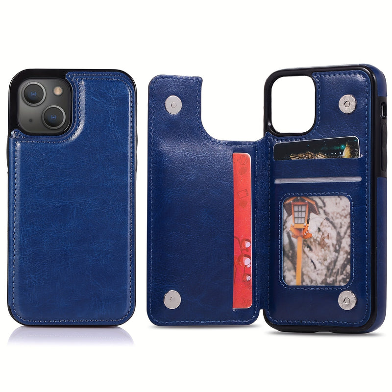 جراب iPhone قابل للطي من الجلد الصناعي عالي الجودة مع فتحات للبطاقات وحامل مقاوم للصدمات متوافق مع موديلات مختلفة بما في ذلك X XR XS Max 11 pro 12 pro 13 pro 14 15 16 SE 6 7 8 plus