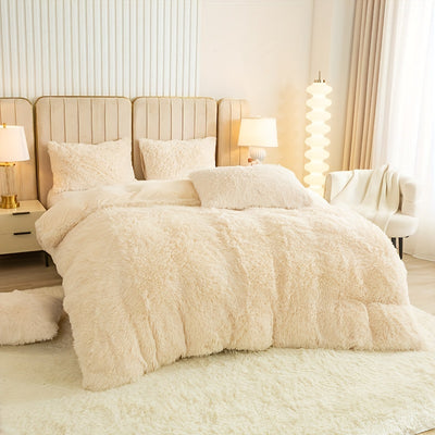 طقم غطاء لحاف فاخر من 3 قطع - غطاء سرير ناعم ومريح لجميع المواسم مصنوع من البوليستر بسحاب لغرفة النوم وغرفة الضيوف والمبيت