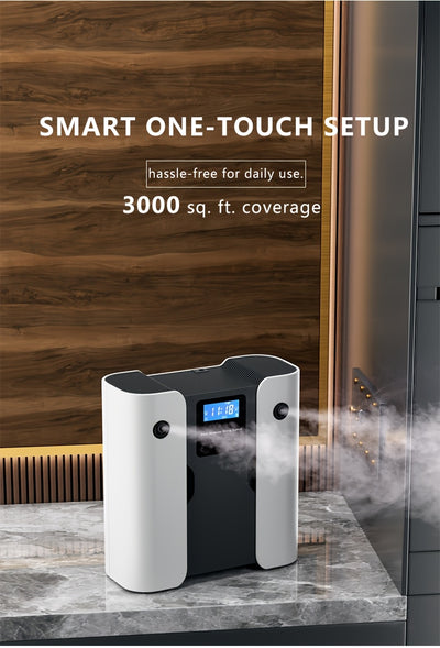 Waterless Essential Oil Diffuser for Home & Hotel, Spa, Office – Max 3000 sq ft Coverage, 2*160ml Capacity, Hotel Series Nebulizing Diffuser with Intelligent Aroma Air Dispersion, Wall-Mountable Design, Ultra-Quiet 35dB Whi