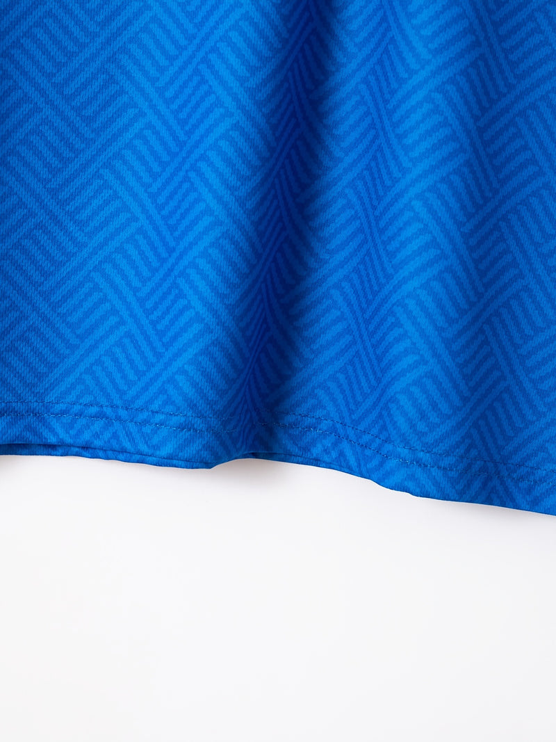 تي شيرت رجالي بأكمام قصيرة + شورت بدلة رياضية كاجوال باللون الأزرق