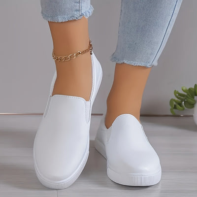 Women's Heart Pattern Flat Shoes, Casual Slip On Outdoor Shoes, Lightweight Low Top Shoes