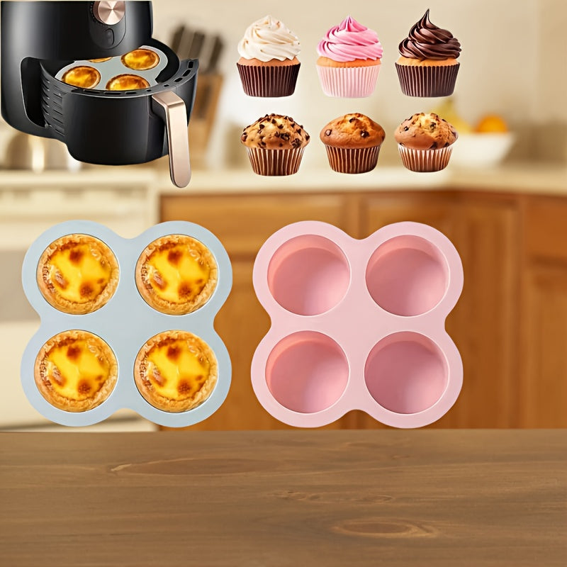 1pc Non-Stick Cake Mold - Oven, Microwave & Dishwasher Safe Bakeware - Pastel Pink/, Heat Resistant up to, Easy Release & Clean, Space-Saving 4-Cavity Design for Home & Professional Kitchens - Ideal for Cakes, Cupcakes, Burge