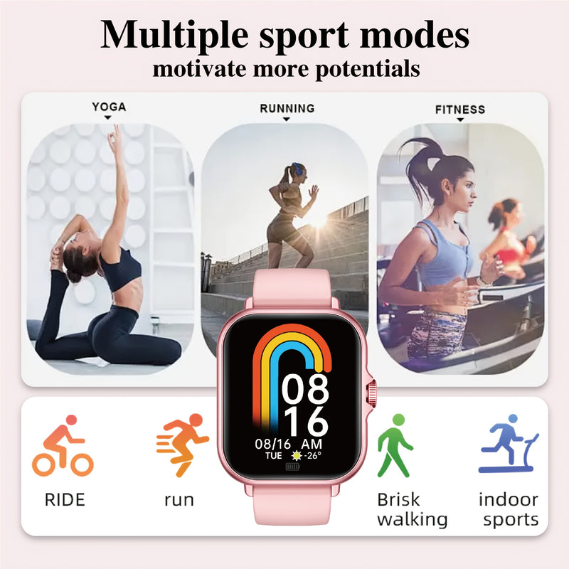 Multifunctional Sports Smart Watch, 1.83-inch Full Touch Screen Wireless Calling and Messages, Fitness Tracking Smart Watch with Multiple Sports Modes, Compatible with for iphone and Android Phones, Smart Watch Suitable for W