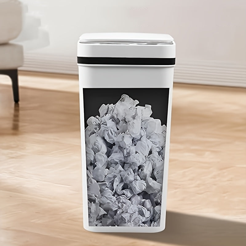 White Kitchen Bathroom Trash Can 11L with Lid, Touchless Automatic Motion Sensor 1pc & 2pcs Small Trash Can, Smart Electric Slim Trash Can, Suitable for Bedroom or Office, Smart Touchless Motion Sensor Trash Can with Lid, Ele