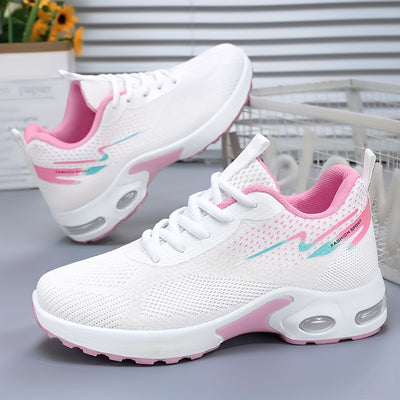 Women's lightweight and breathable knitted sports shoes with air cushion, made of soft and highly elastic fabric, comfortable for casual outdoor wear in all seasons. Women's sports shoes are suitable for wearing in all four s