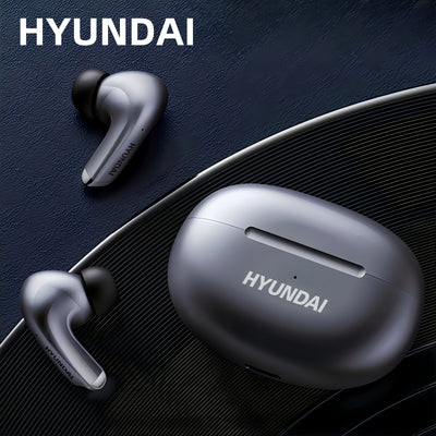 HYUNDAI 2025 Hot Selling Wireless Wireless Earbuds - Low Latency, Long Battery Life, Sound Isolation, with Mic for Gaming, Sports, and Music, Touch Control, USB-C Charging, Semi-Open Back Design, Condenser Microphone, Ideal f