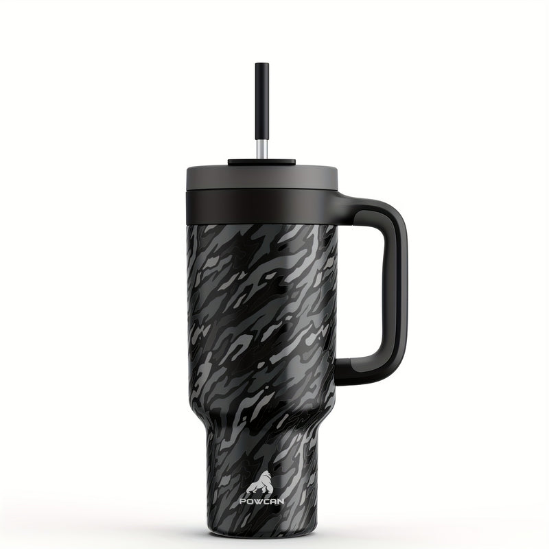 40oz Insulated Stainless Steel Tumbler with Dual Handles - Leakproof, PVC-Free, Perfect for Sports & Home Use