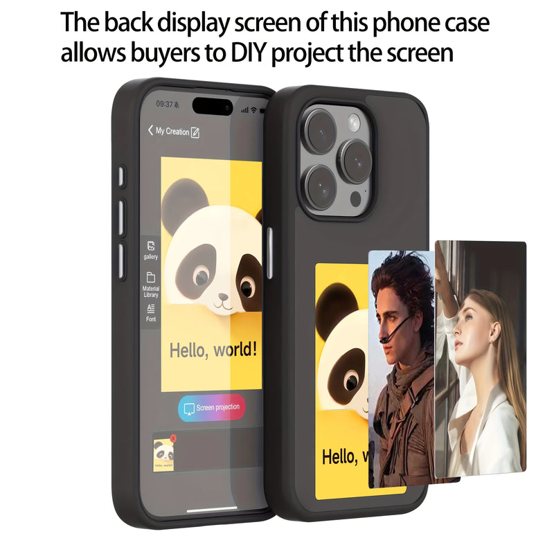 Diy Display Screen Mobile Phone Case For Iphone, Personalized For Smart Silicone Cover, Fits 15/14 Pro Max/Pro, No Battery Required, Protective Ink Display Case
