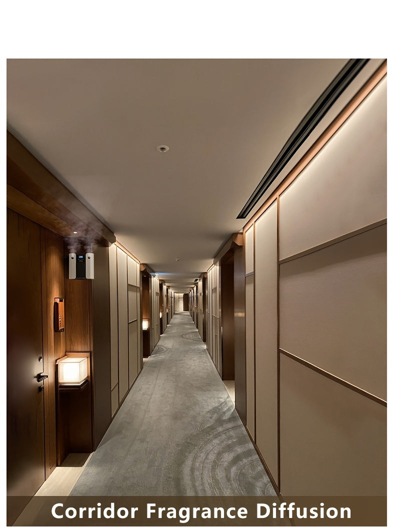 Waterless Essential Oil Diffuser for Home & Hotel, Spa, Office – Max 3000 sq ft Coverage, 2*160ml Capacity, Hotel Series Nebulizing Diffuser with Intelligent Aroma Air Dispersion, Wall-Mountable Design, Ultra-Quiet 35dB Whi