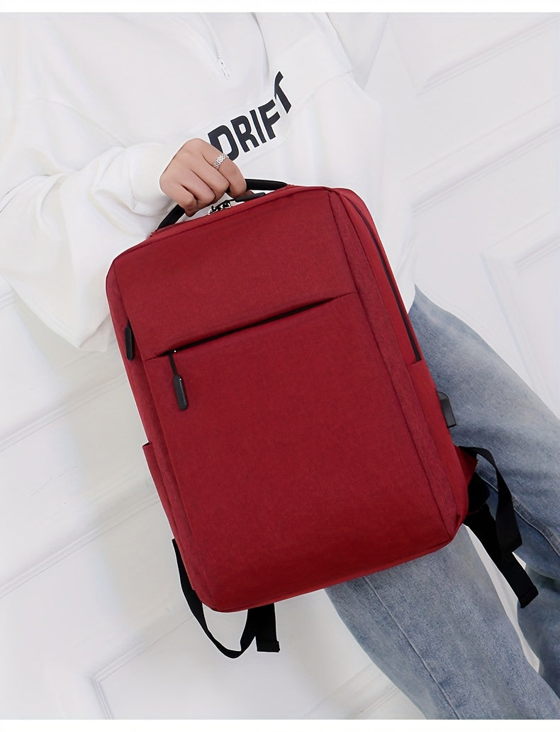 1pc Lightweight Laptop Bag - Durable Fabric Business Backpack with Adjustable Shoulder Straps, Multiple Compartments & Zipper Closure for School, Travel, Work - Grey, Backpack for Travel, Casual Style, Sturdy Construction