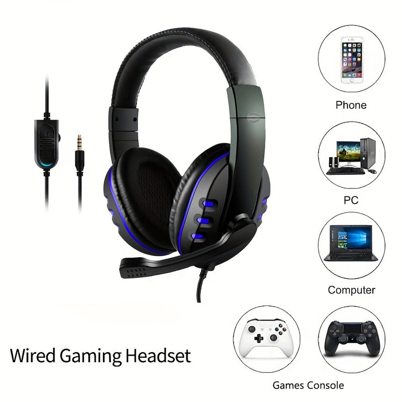 Gaming Headset With Microphone Stereo Surround Headphones Adjustable Wired Computer Gamer Earphones For PC/PS4/Xbox One Mobile