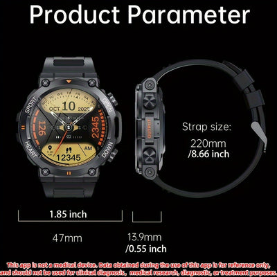 ساعة ذكية للرجال من SENBONO، شاشة كبيرة 3.53 سم، قرص لاسلكي للرد على المكالمات، ساعة لياقة بدنية، 400 مللي أمبير/ساعة، ساعة ذكية رياضية خارجية للرجال والنساء لهواتف iPhone وAndroid، هدية للرجال