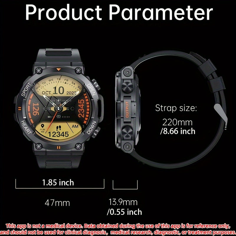 ساعة ذكية للرجال من SENBONO، شاشة كبيرة 3.53 سم، قرص لاسلكي للرد على المكالمات، ساعة لياقة بدنية، 400 مللي أمبير/ساعة، ساعة ذكية رياضية خارجية للرجال والنساء لهواتف iPhone وAndroid، هدية للرجال