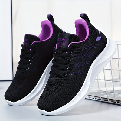 Women's Breathable Mesh Sneakers, Casual Lace Up Outdoor Shoes, Comfortable Low Top Sport Shoes
