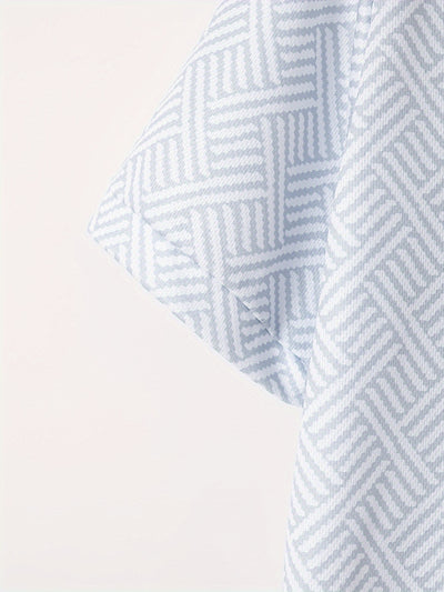 تي شيرت رجالي بأكمام قصيرة + شورت بدلة رياضية كاجوال باللون الأزرق