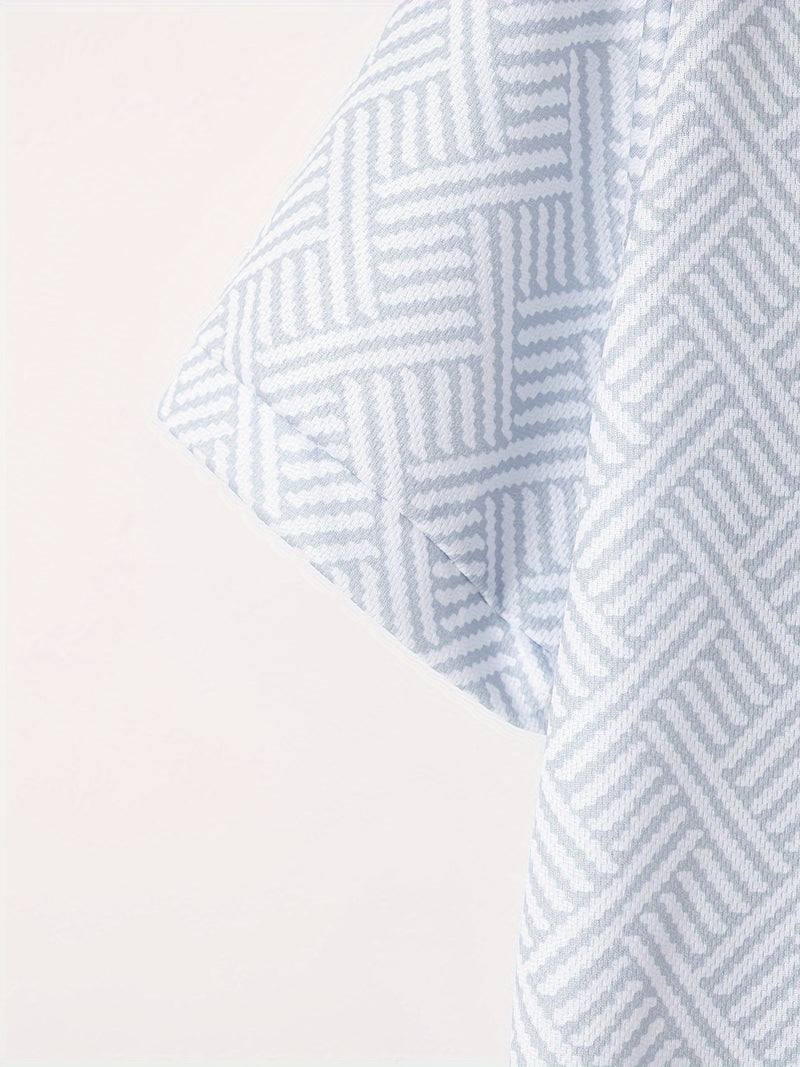 تي شيرت رجالي بأكمام قصيرة + شورت بدلة رياضية كاجوال باللون الأزرق