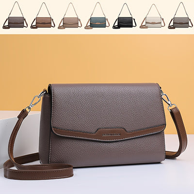 Women'S Crossbody Bag with Adjustable Strap - Purse, Magnetic Closure, Minimalist Everyday Bag for Women, Office, Travel, Parties - Available in Khaki, Light Brown, White, Gray, Purple, Black - Synthetic Faux Leather Handbag,