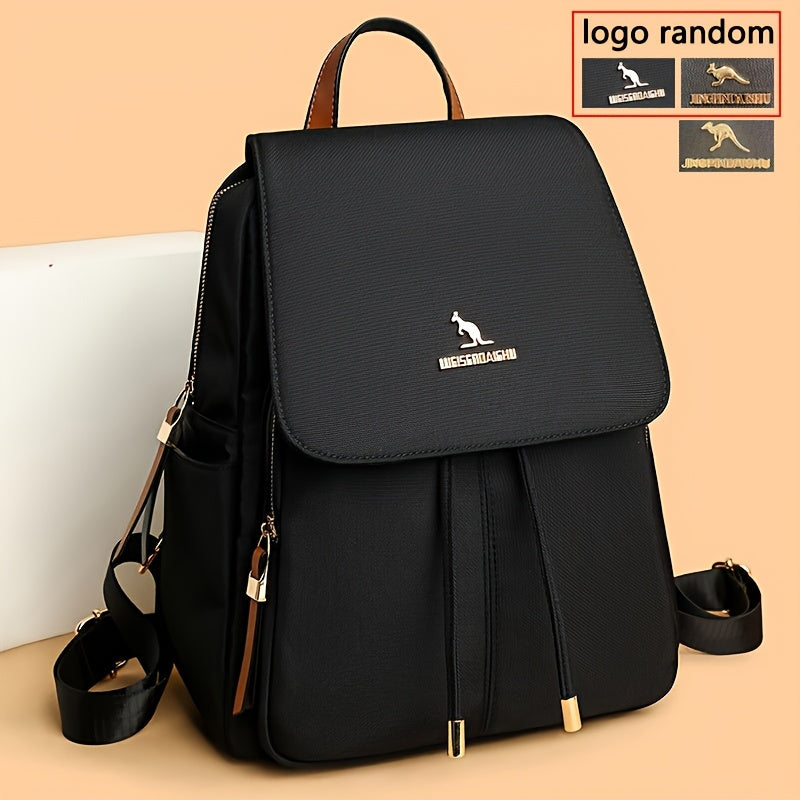 حقيبة ظهر H7 خفيفة الوزن وكبيرة السعة للمراهقين من عمر 3 إلى 5 أيام - حقيبة سفر أنيقة سوداء كاجوال مع مقصورات متعددة، وسحاب إغلاق متين وأجزاء معدنية ذهبية اللون، مثالية للاستخدام اليومي، حقيبة ظهر للسفر، متعددة الاستخدامات