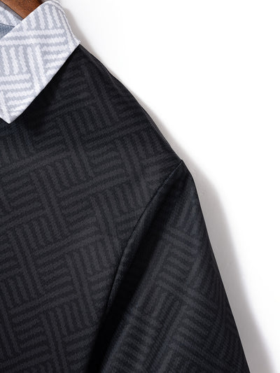 تي شيرت رجالي بأكمام قصيرة + شورت بدلة رياضية كاجوال باللون الأزرق