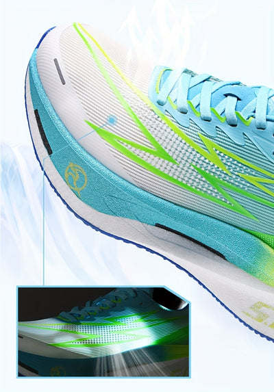 XPD Men's & Women's Lightweight Breathable Running Shoes - Neon Green/Blue/Grey Sneakers with Cushioned Arch Support, Non-Slip MD Sole & Low-Top Design for Gym, Jogging, Training - All-Season Sneakers for Men & Women - Stylis