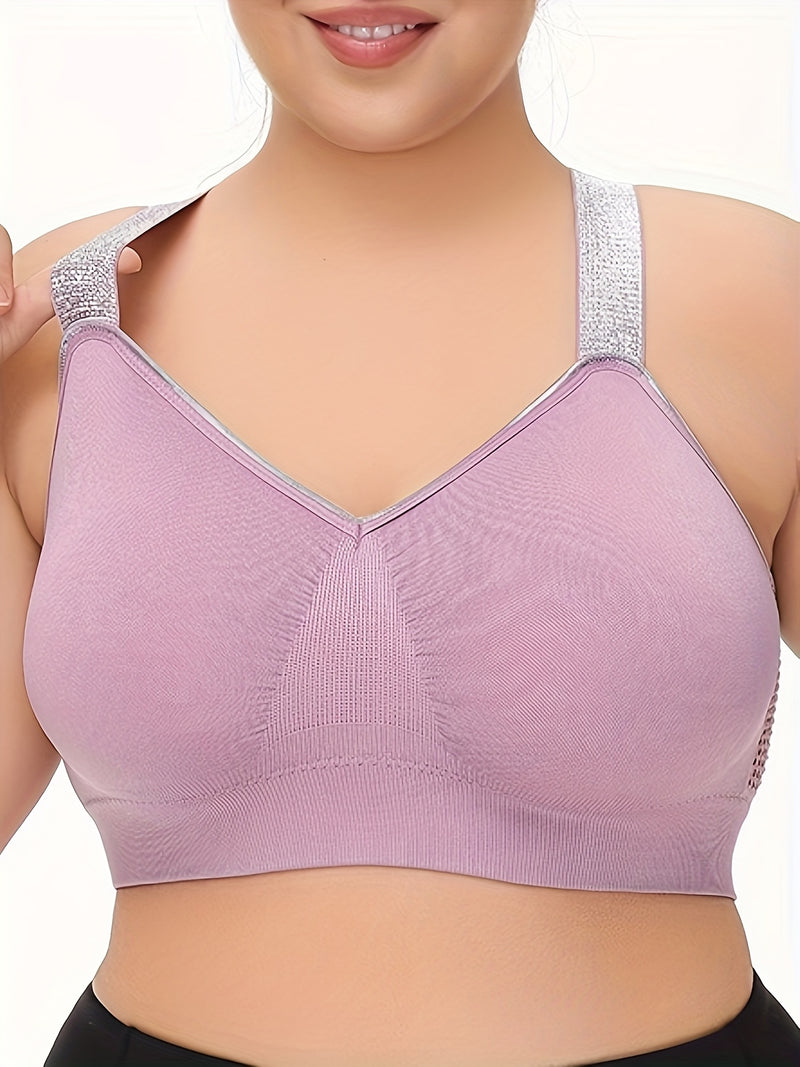 Middle Eastern Summer Thin Silvery Contrast High-End Bra Plus Size Breathable Women&