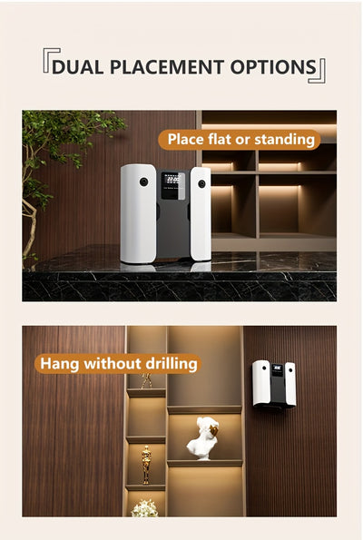 Waterless Essential Oil Diffuser for Home & Hotel, Spa, Office – Max 3000 sq ft Coverage, 2*160ml Capacity, Hotel Series Nebulizing Diffuser with Intelligent Aroma Air Dispersion, Wall-Mountable Design, Ultra-Quiet 35dB Whi