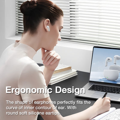 Wireless Earbuds: Touch Controls & HD Calling, Featuring Ultra-Long Battery, Noise Cancellation, and Seamless Wireless Connectivity - Ideal for Lifestyle & Gaming | Modern Aesthetic Design