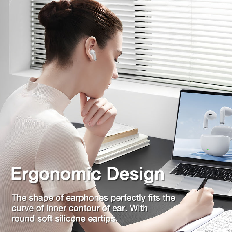 Wireless Earbuds: Touch Controls & HD Calling, Featuring Ultra-Long Battery, Noise Cancellation, and Seamless Wireless Connectivity - Ideal for Lifestyle & Gaming | Modern Aesthetic Design