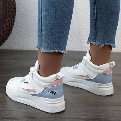 Women's High Top Skate Shoes, Casual Lace Up Outdoor Shoes, Women's Comfortable Sneakers