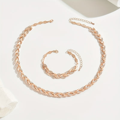 2pcs Necklace + Bracelet Women'S Fashion Simple Mermaid Splicing Necklace Bracelet Suitable for Daily Wear