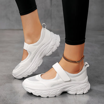 Women's Breathable Mesh Platform Sneakers, Casual Ankle Strap Outdoor Shoes, Women's Comfortable Shoes