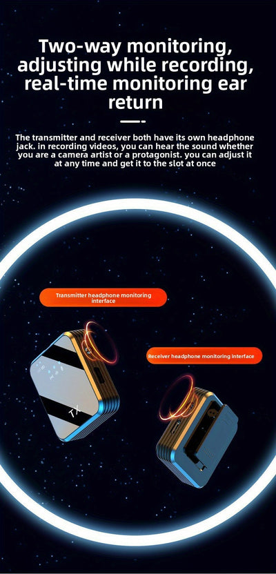 Wireless Lavalier Microphone, Intelligent Noise Reduction, Omnidirectional Capacitive, with Windproof Ball, 2-In-1 Wireless Lavalier Microphone for Recording Content, Live Streaming, Interviews, Song Recording, Video Podcasts