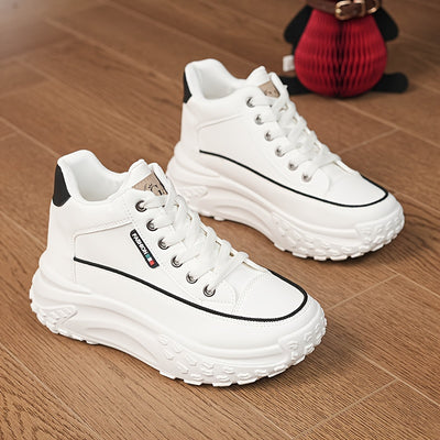 Women's Platform Sneakers, Versatile High Top Outdoor Shoes, Women's Comfortable Athletic Shoes
