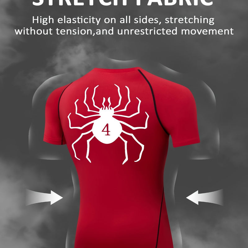 Spider Pattern Compression Shirts Men&