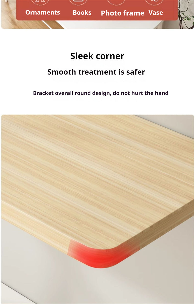 Space-Saving White Wooden Wall-Mounted Folding Desk - Adjustable & Foldable Computer Monitor and Laptop Stand with Cork Material, Ideal for Home & Office Organization, Perfect for Kitchen, Dorms